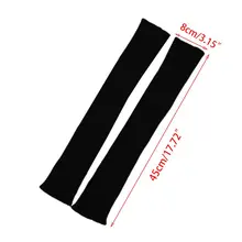 Женские зимние ребристые трикотажные длинные перчатки без пальцев выше локтя руки теплые Рукава