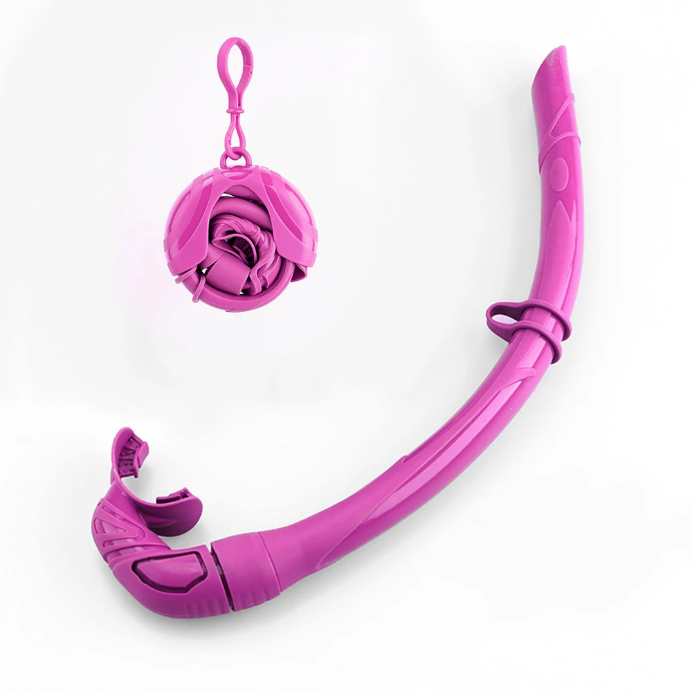 Silicone Foldable Snorkel with Compact Storage Case Women Men Roll Up Snorkel Wet Breathing Tube For Snorkeling