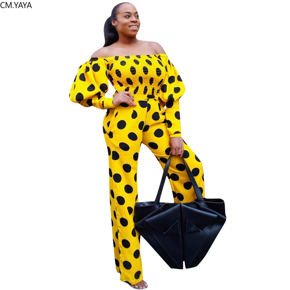 

GL Autumn Winter Women's set Dot Print Tracksuit Full Sleeve Slash Neck Top shirt pants Suit Two Piece Set outfits Casual W8217