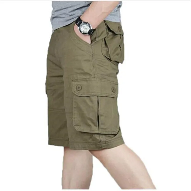 Мужские шорты Карго летние модные армейские военные тактические Homme Шорты повседневные многокарманные мужские мешковатые брюки плюс размер 42 44 46