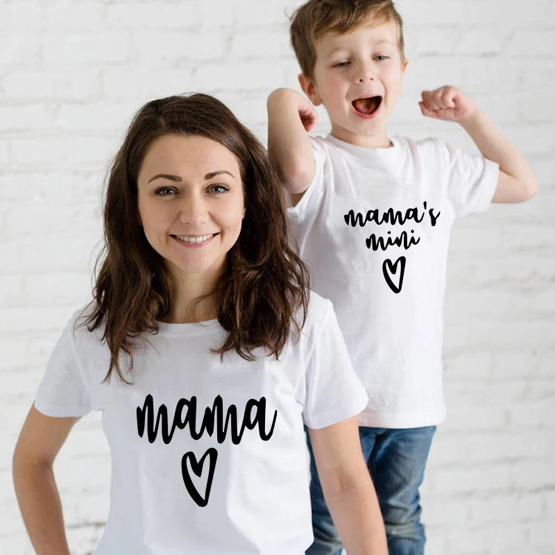 Mom Tshirt Outfit Clothing Baby Boys Mama Kids Mini Mommy And Summer Print Cotton Tops