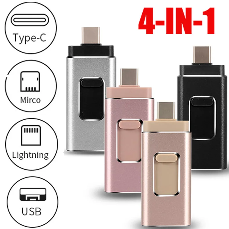 

TYPE C Usb flash drive for iOS/Android with Lightning/type c/usb Pendrive for iPhone 6 6S 6P 7 7S 7P 8 8P X XS XR Otg flash disk