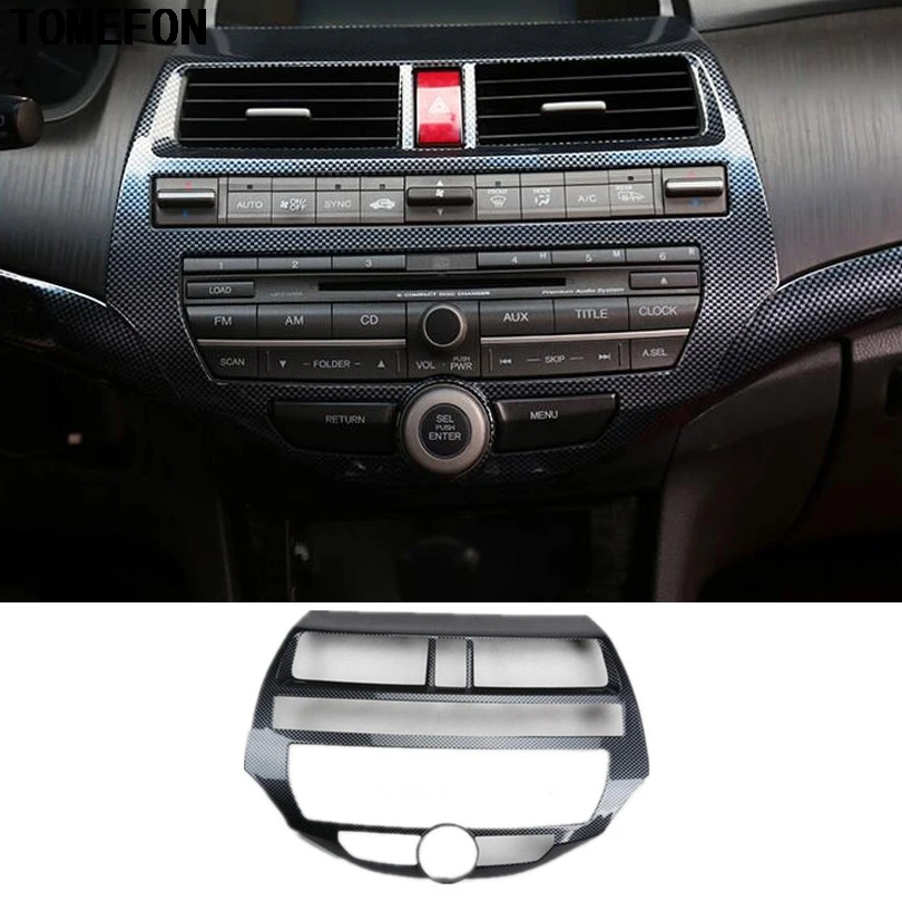 Автомобиль CD панель украшения крышка стикер рамки для Honda Accord 8th 2008-2012 Crosstour MK8 молдинги ABS углеродного волокна стиль