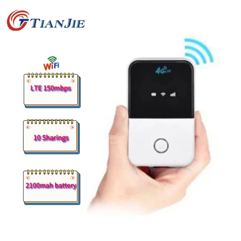 TIANJIE 3G/4G Wifi роутер портативный LTE Карманный разблокированный мобильный Hotspot