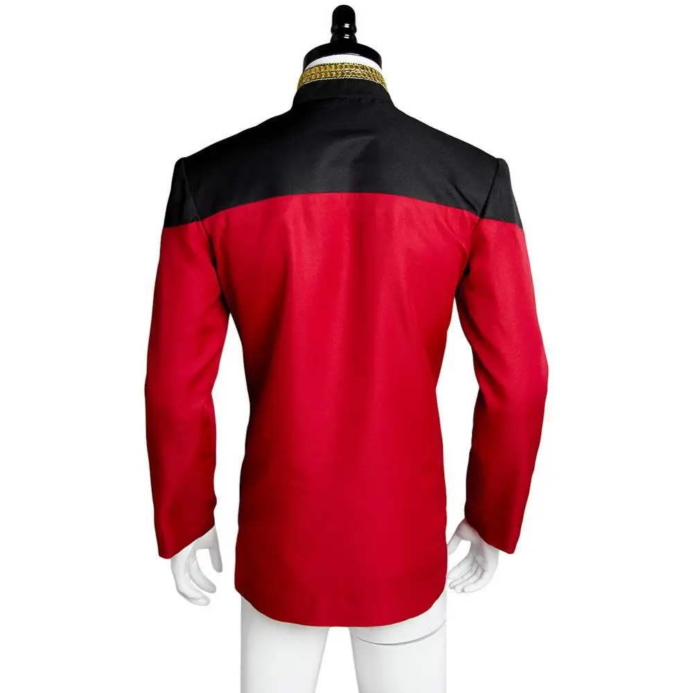 Trek костюм нового поколения Звезда косплей TNG Красная Униформа Жан люк Пикард