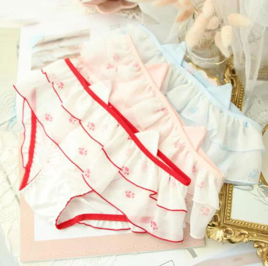 2020 New 2nd Shipping Free M L Lovely Cute Lolita Kawaii Rabbits Ears Milk Silk Chiffon Underwear Brief Knickers | Женская одежда