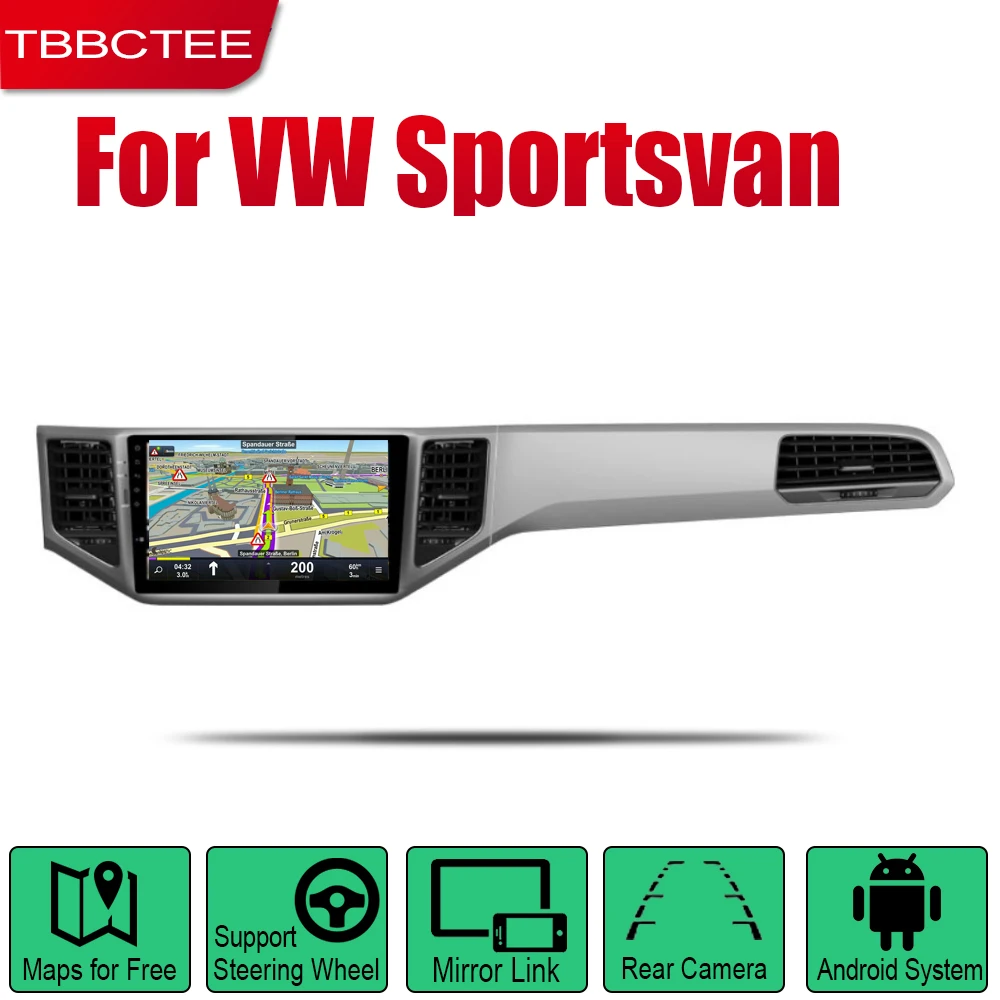 

TBBCTEE Android Car Radio Stereo GPS Navigation For Volkswagen VW Sportsvan 2016~2019 Bluetooth wifi 2din Car Radio Stereo