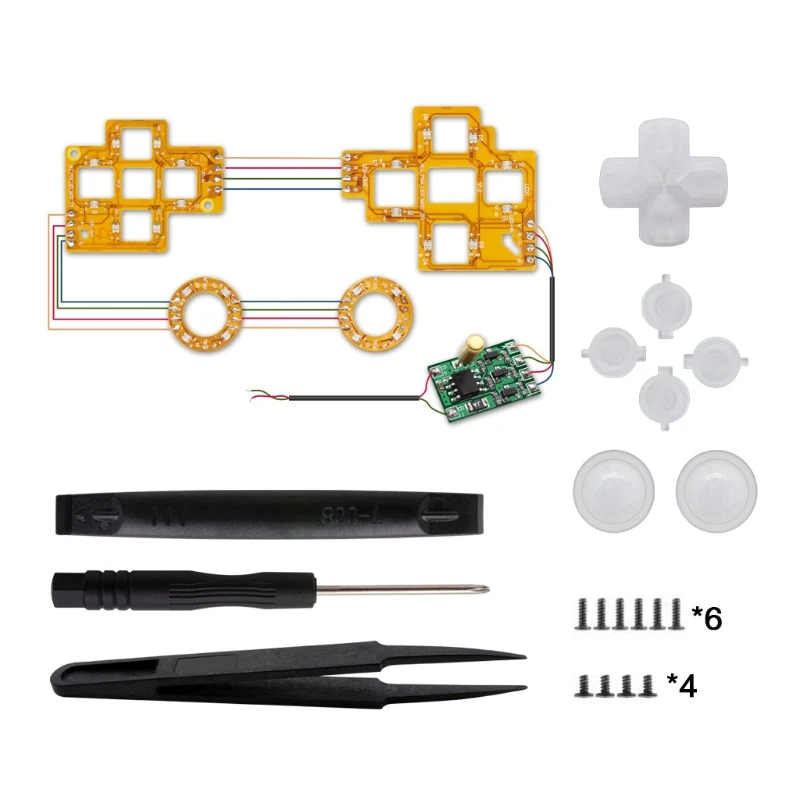 Game Lights 6-Colors Thumbsticks Face Buttons Luminated D-Pad LED Kit for PS5 Controller Accessories