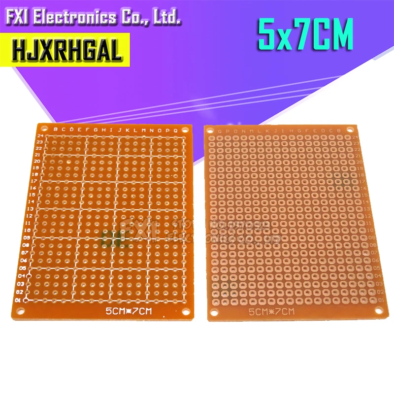 2 шт. 5*7 см pcb прототип бумага Медь PCB 5*7 Универсальный Эксперимент Матрица платы 5x7 см бренд igmopnrq