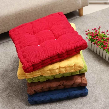 

6 Colors Corduroy Chair Pad Cushion Thicken Patio Car Office Seat Sofa Dining Tatami Mat Office Home Textiles 45x45cm