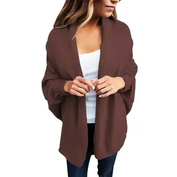 

2020 New Autumn and Winter New Large Size Flat-Stitch Sweater Cardigan Coat Long-Sleeved Ladies' Sweater