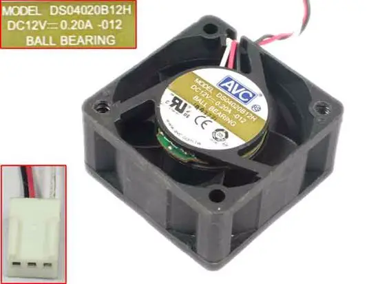

AVC DS04020B12H-012 DC 12V 0.2A 40x40x20mm вентилятор охлаждения сервера