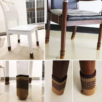 

New 24Pcs Anti-slip Table Furniture Feet Sleeve Cover Protectors Chair Leg Socks Cloth Gloves Floor Protection Knitting Wool Soc