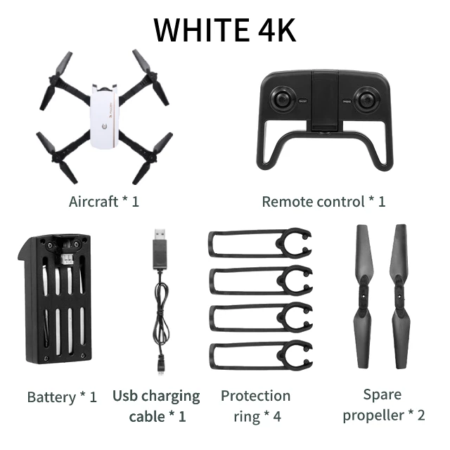 white 4K RC1808 Профессиональный широкоугольный камера Дрон 1080 p/4 K HD WiFi FPV щетка Пропеллер для мотора длинная батарея воздушный Дрон на ру Квадрокоптер - Цвет: white 4K