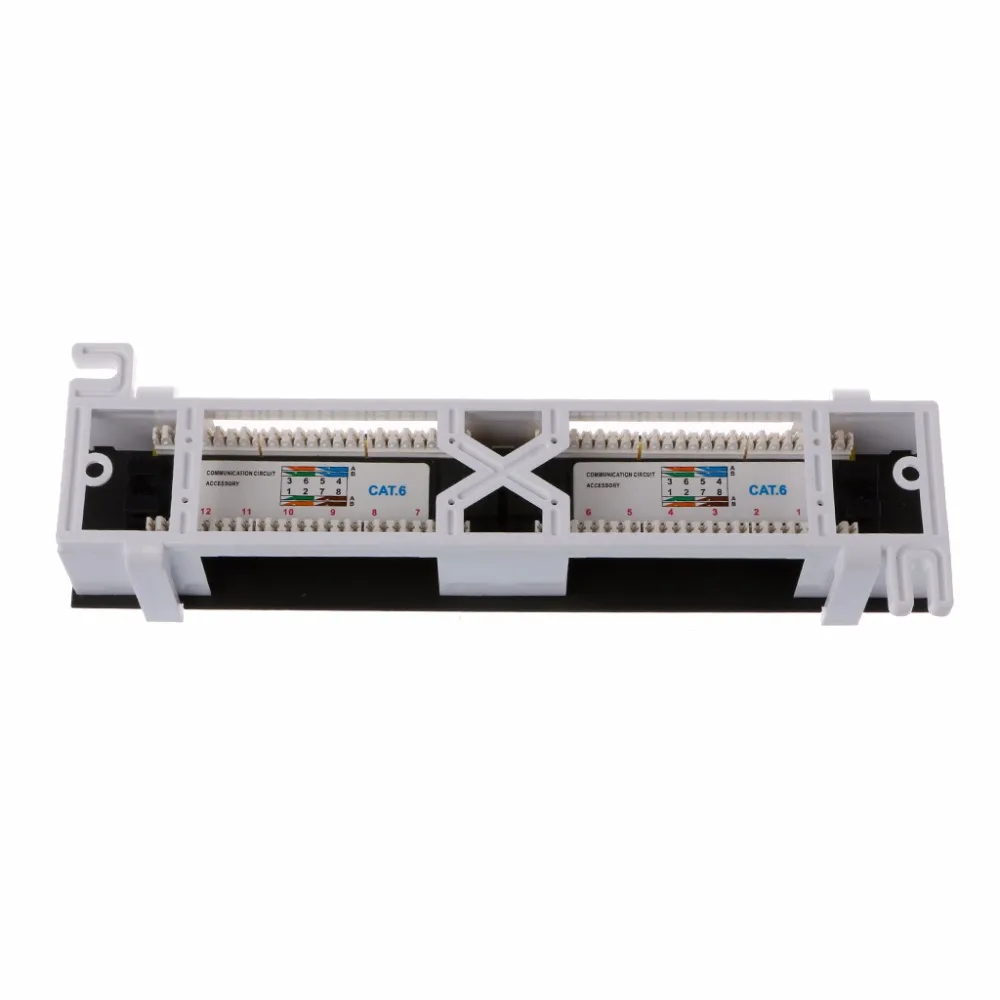 12 Ports Ethernet LAN Network Adapter CAT6 Patch Panel RJ45 Networking Wall Mount Rack Mount Bracket Network Tools Drop Shipping network wire tracer Networking Tools