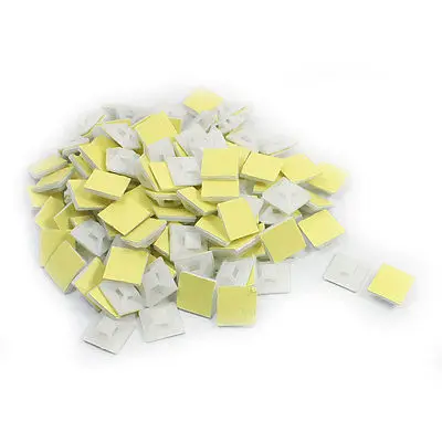 

200 Pcs 19mm x 19mm Square Self-Adhesive Tie Mount Base for 5mm Width Wire