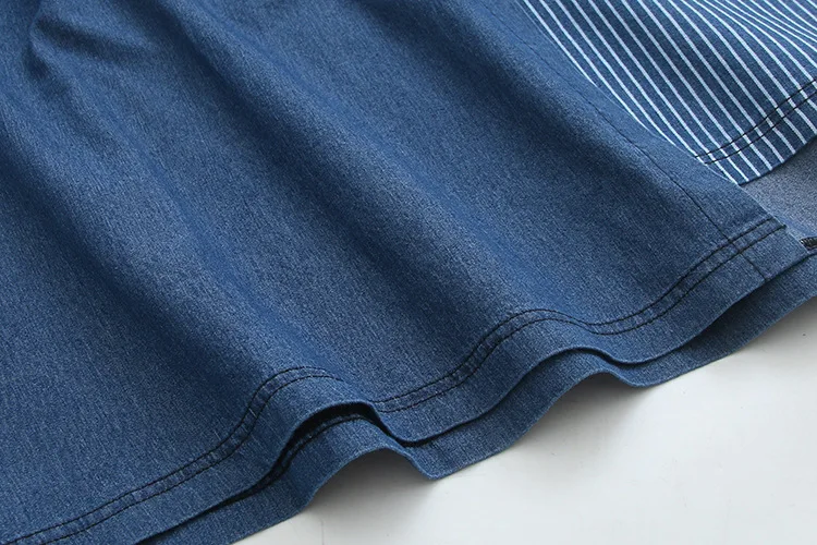 Blvyisla 5XL Глубокий V женское джинсовое платье в полоску, сшивание, свободные платья, женские Асимметричные осенние нижние платья