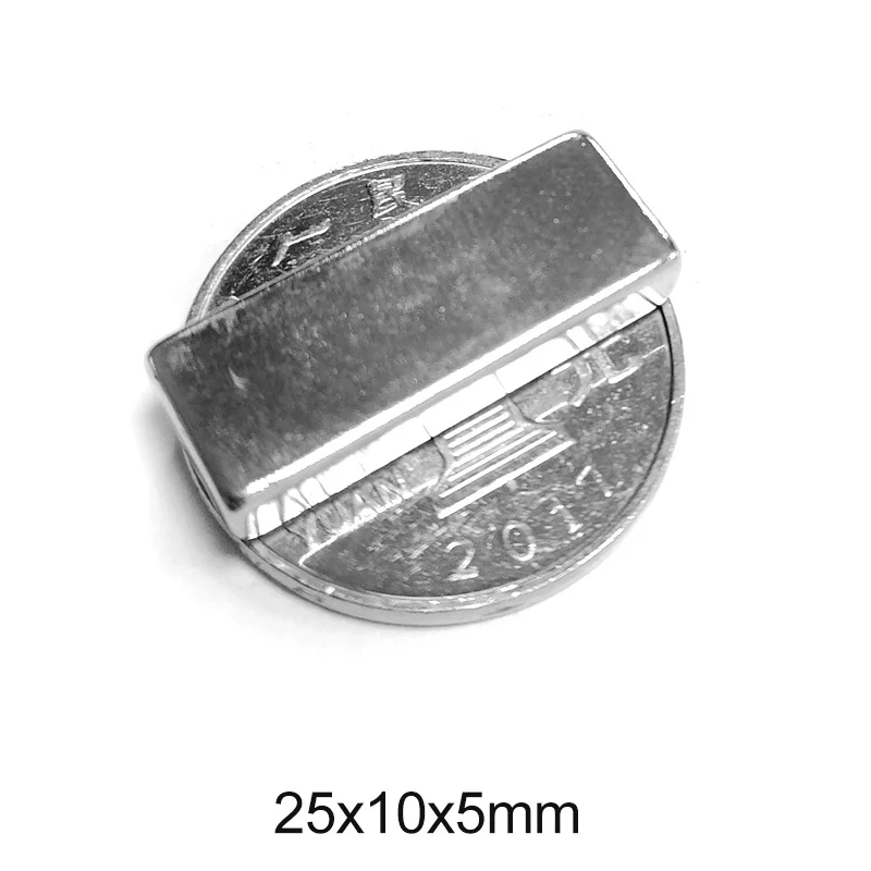 Мощный Неодимовый магнит 5 мм блок постоянных магнитов 25 х10х5 2/5/10/20/50 шт. толщина |