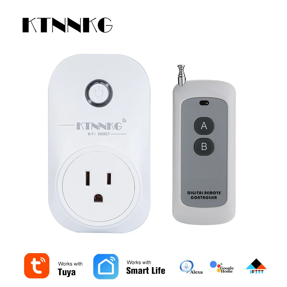 

US TUYA smart life US/UK/EU soket work with remote control 433Mhz AC85-265V Poland Korea Plug Alexa Google Home Mini IFTTT