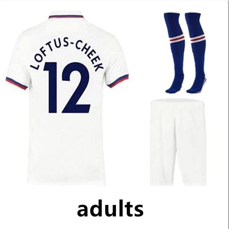 Комплект для взрослых+ носки, Джерси Челси, 19, 20, новинка, HAZARD KANTE home out, футбольные майки, PULISIC, HUDSON-ODOI, вилиан,, рубашка Челси - Цвет: shirt