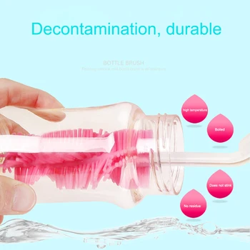 

Baby Milk Bottle Brush 360 Rotation Bottlebrush Silicone Baby Feeding Bottle Cleaning Brush Nipple Cleaning Cup Scrubber Tools