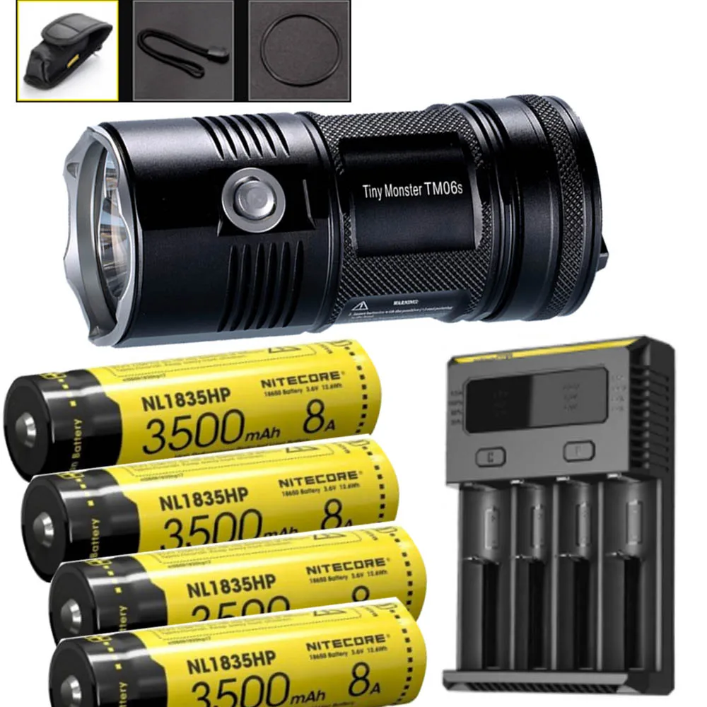 NITECORE TM06S ручной прожектор 4 × CREE XM L2 U3 светодиоды Макс 4000 люмен фонарик луч бросок
