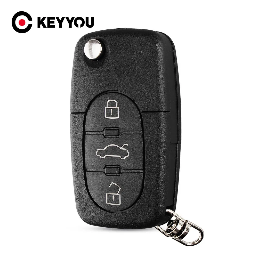 Чехол для автомобильного ключа брелока KEYYOU с 5x3 кнопками чехол Audi TT A4 A6 A8 Quattro