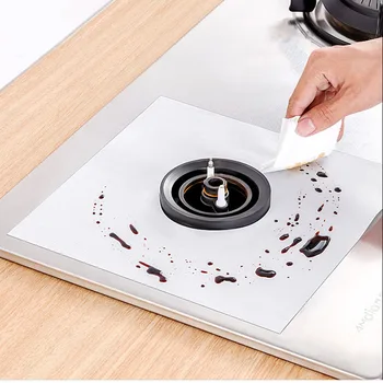

4pcs Gas Stove Protectors Cover Liner Aluminum Foil Clean Mat Pad Stove Stovetop Protector Kitchen Accessories