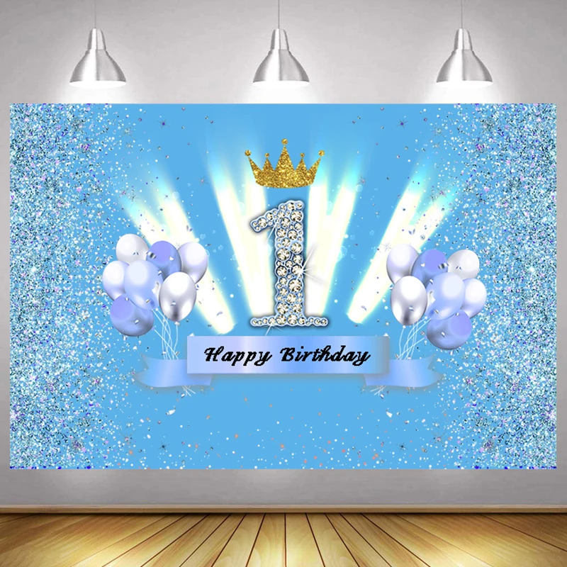 1st Photo Backdrop Boys Newborn Baby First Happy Birthday Party Balloon  Decoration One Prince Photography Backgrounds Banner|Background| -  AliExpress