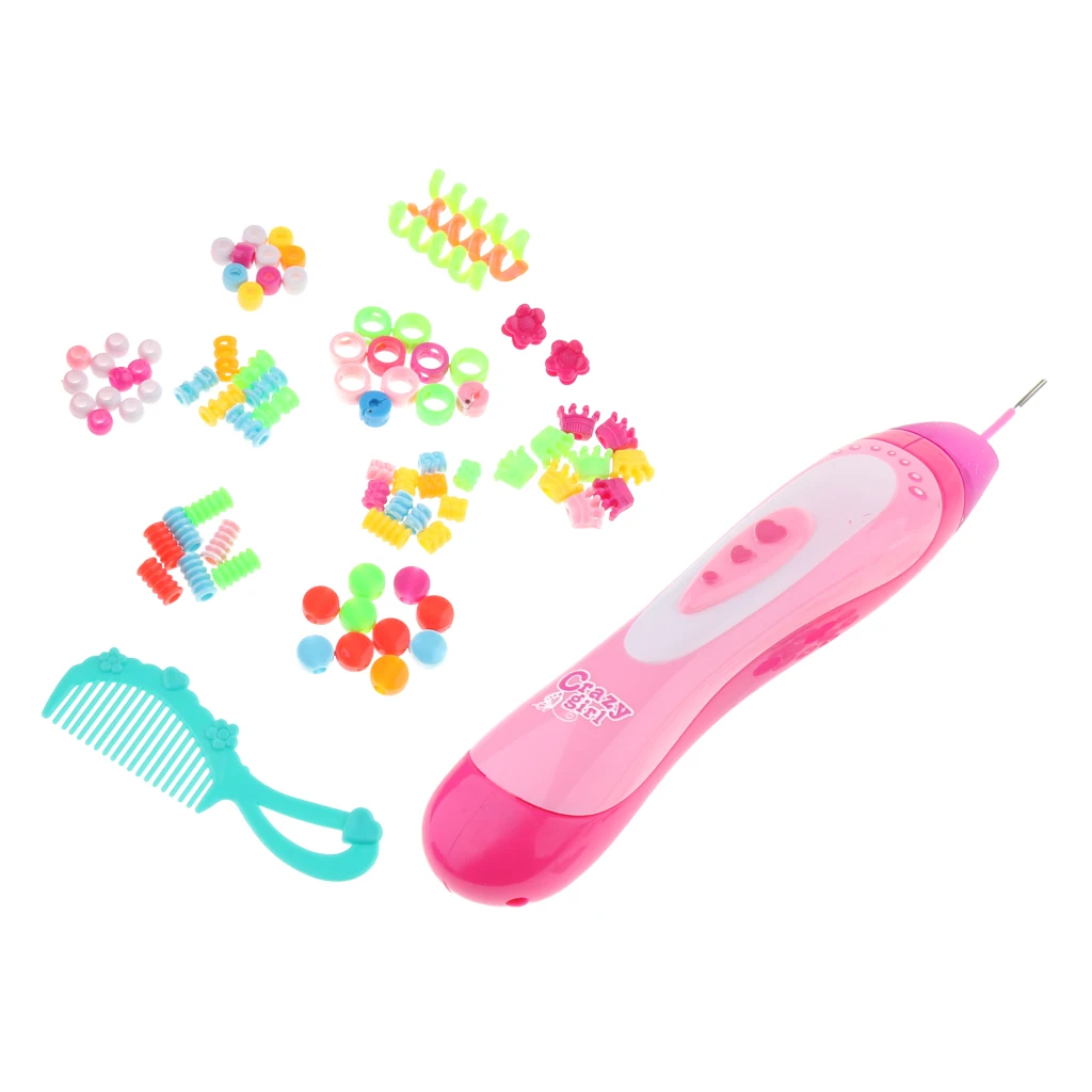 DIY Fashion Hair Beader Set with Comb & Beads Kids Girls Toy Gift