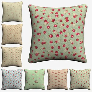 

Shabby Chic Girls Flowers Pattern Decorative Cotton Linen Cushion Cover 45x45 cm For Sofa Chair Pillowcase Home Decor Almofada