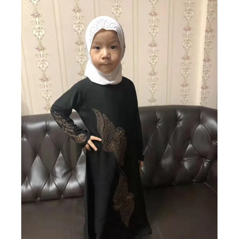 Детские мусульманские платья abaya, мусульманское платье для девочек, кафтан, марокканский Алмазный халат, Дубай, Бангладеш, Vestido, ОАЭ, комплекты abaya s