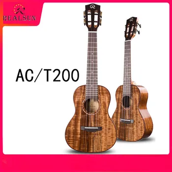 

Realsun AC/T200 Ukulele 23 inch 26 inch Acacia Solid Wood Hawaii Mini Guitar With Hard Case Tuner Capo Belt