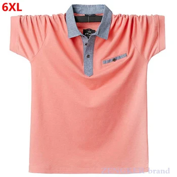 

Summer men's lapel short-sleeved polo-shirt fat guy large size men's clothing coat polo shirt men 6xl 7xl 9xl