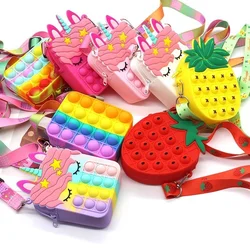 Sac de rangement de papeterie en Silicone, Fidget Toys, anti Stress, porte monnaie à presser, jouets pour enfants, cadeaux pour adultes, nouveau 