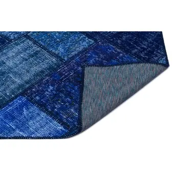 

Handmade Blue Vintage Overdyed Patchwork Area Rug 080x150 Cm-2'7''X4'11''