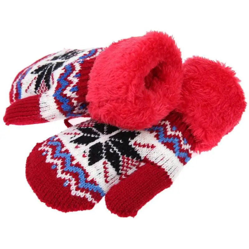 Casual Autumn Warm Unisex Children Knitted Elastic Ski Thickened Gloves