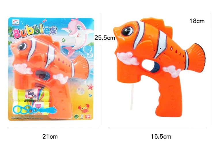 Stall Toy Fully Automatic Electric Light And Sound Dolphin Bubble Gun 2 Bottles of Water Bubble Toys