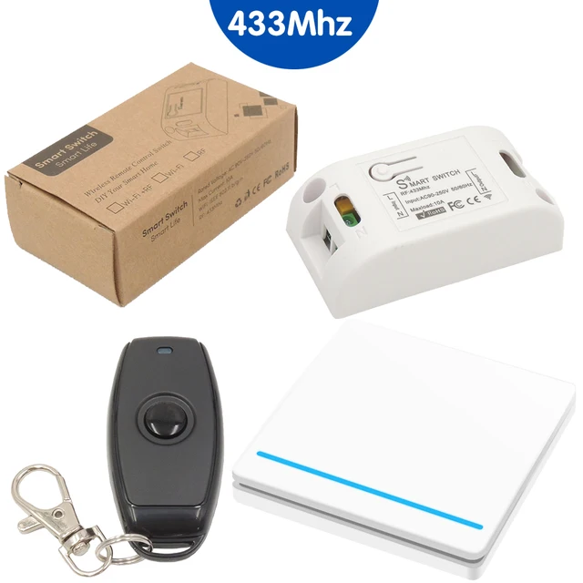Wireless Smart Light Switch RF 433MHz Remote Control Switch AC 95-250V 10A Module 86 Wall Panel for Bedroom,Gallery Lights Lamp 1R 1WP041 1kt06