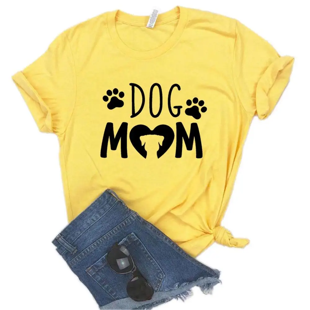 Женская футболка с принтом собачки, мамы, лапы, хлопковая Повседневная забавная футболка, подарок для леди, Йонг, топ, футболка, 6 цветов, A-1023