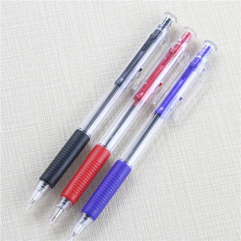 Plastic Ball-point Pen Red Blue Black Colors Ballpoint Transparent Ballpoint Pen 5 Pcs/lot ballpoint pen multifunction ballpoint pen multifunctional pen ball point pen