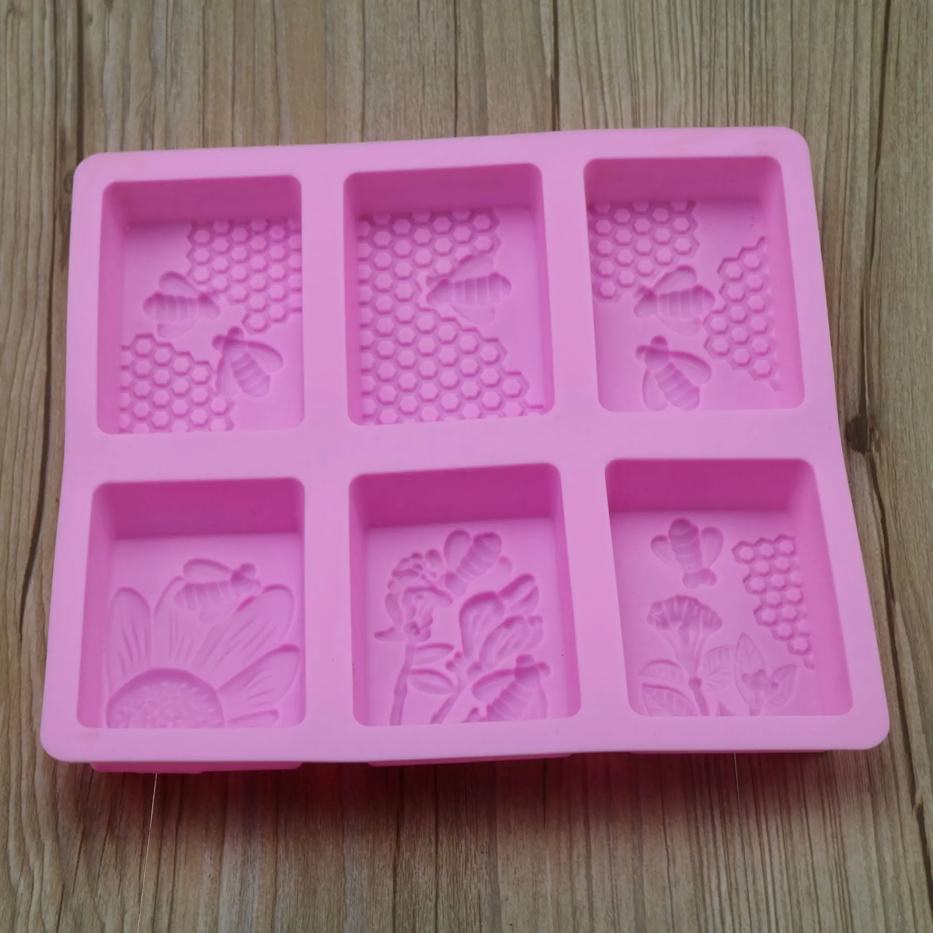 Bee Craft Soap Molds Square Silicone Candle Soap Making Mould DIY Handmade Mold 
