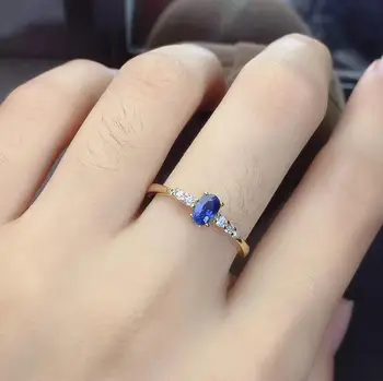 

925 Sterling Silver 100% Natural And Real Sapphire Gemstone Wedding Engagement Rings for Women Fine Jewelry Gift Wholesale