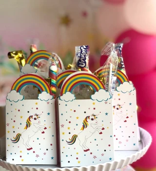 

10pcs/bag Kraft Paper Unicorn Gift Bags Wrapping Supplies Bag Sweets And Candy Bar Packing Pouches Party Wedding Decoration