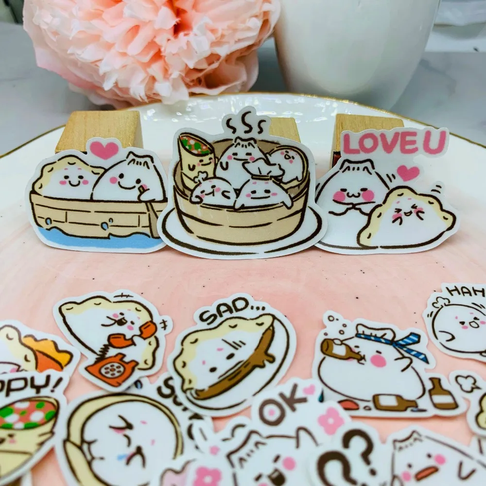 35 pcs Cute dumplings sticker for kid homemade book stickers on laptop / decorative scrapbooking