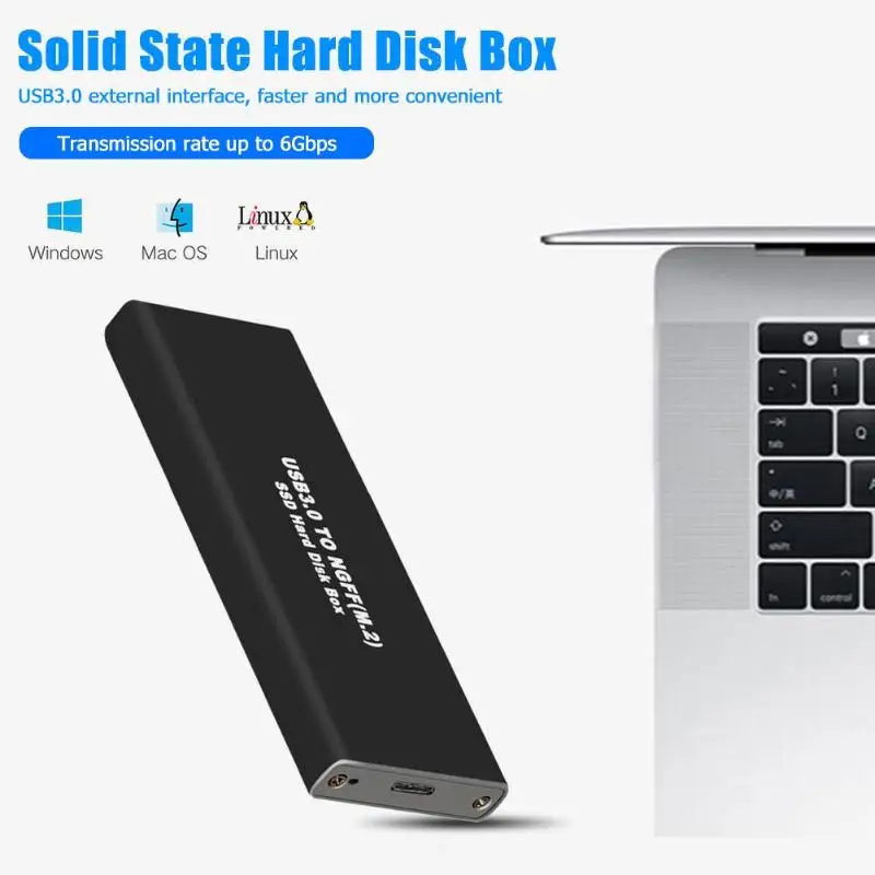 Горячий M.2 NGFF ssd-бокс USB 3,0 внешний корпус 6 Гбит/с твердотельный жесткий диск мобильный корпус жесткий диск конвертер HDD корпус