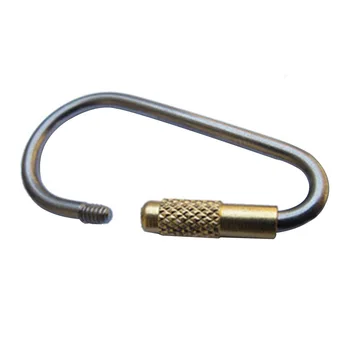 

Titanium Alloy Carabiner Screw Lock Bottle Hook Buckle Hanging Padlock Key Chain Camping Hiking