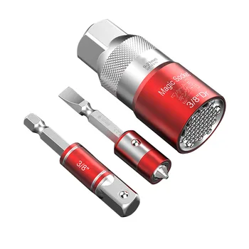 

Durable High Quality 9-21mm Socket Rotating Magic Sleeve Set Multifunctional Tool Set Grip Color Aluminum Ring Magic Sleeve