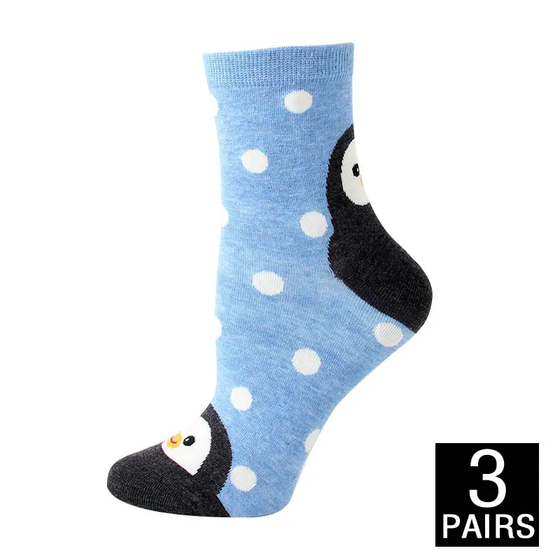 Cotton Socks For Women Harajuku funny Socks Cute Cartoon Fashion street Autumn Winter Print Female Sox 3 pairs/lot#F - Цвет: B 3pairs