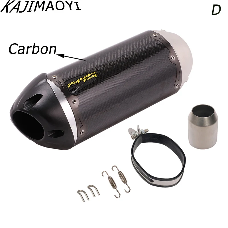 KAJIMAOYI Universal Motorcycle Real Carbon Fiber Slip On Exhaust Muffler Pipe Escape with DB Killer for Most Motorcycle - Цвет: D